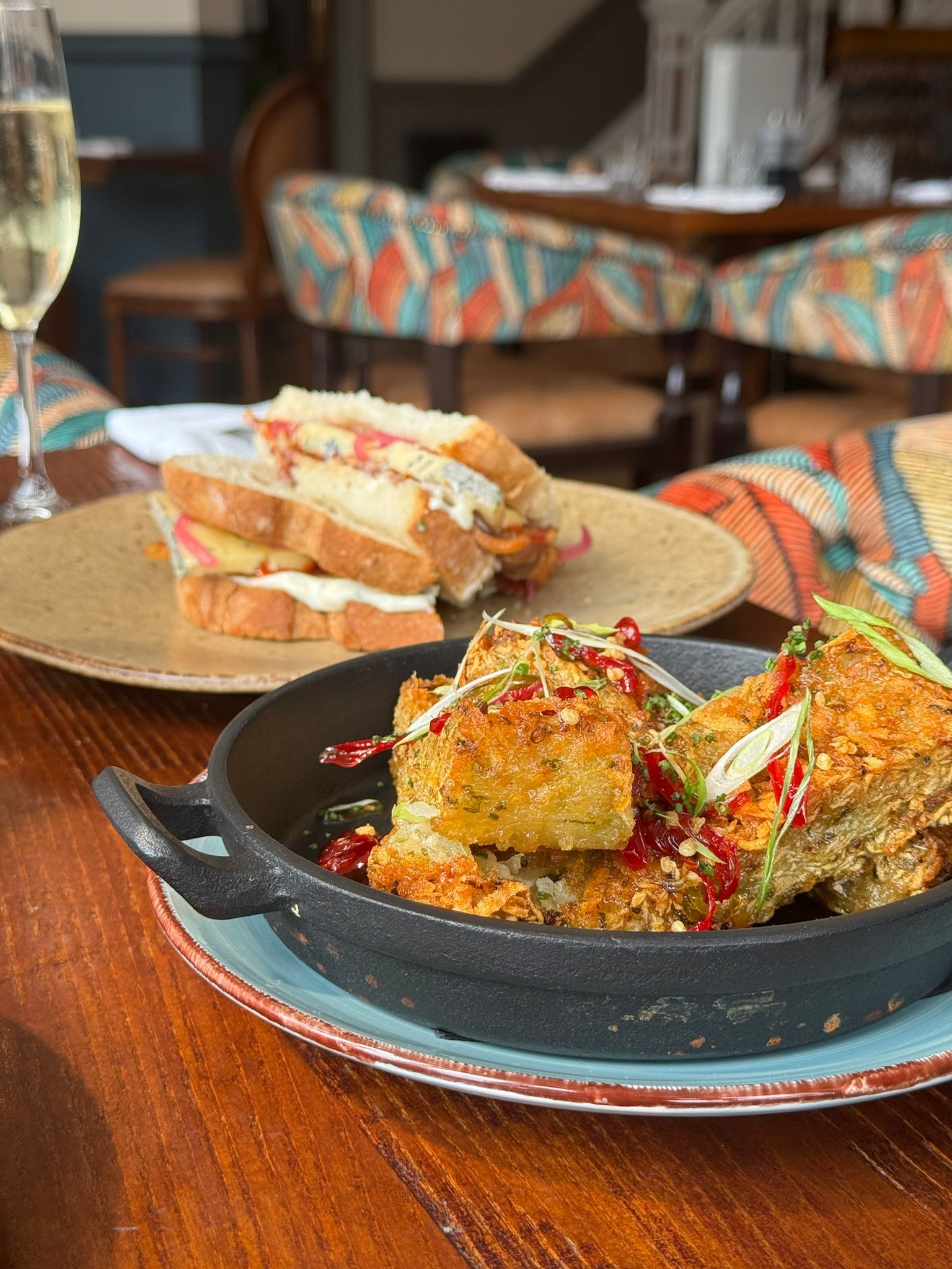 hot honey hash browns and the toll house bacon sarnie from the brunch menu